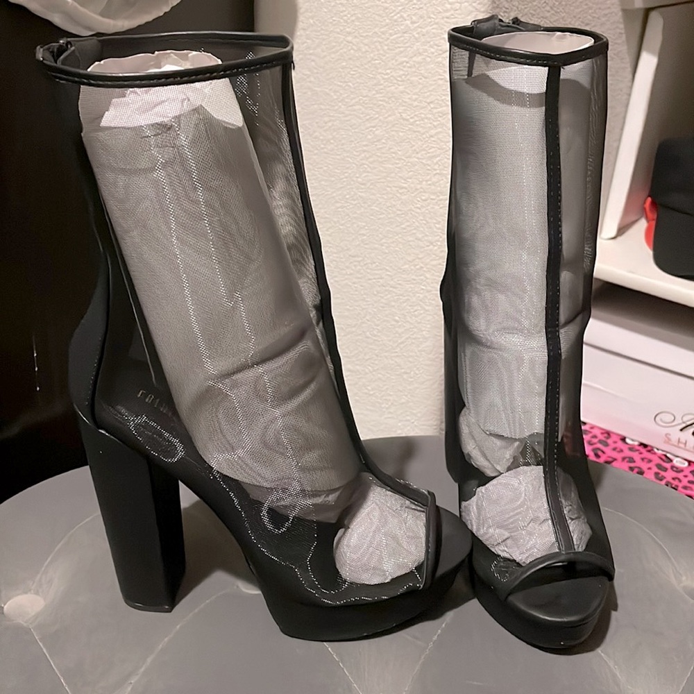 Black platform heels